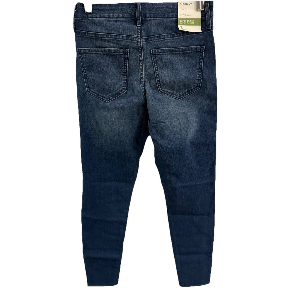 OLD NAVY WOMENS JEANS SIZE 2 SUPER SKINNY MID RISE‎ DENIM MEDIUM WASH